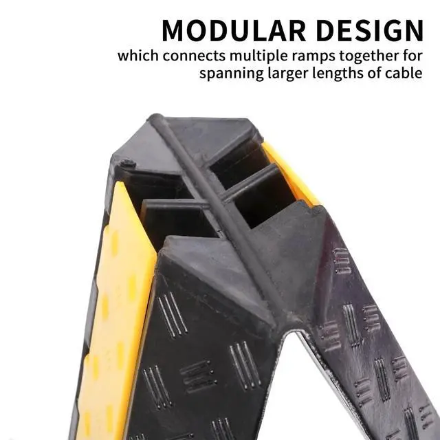 Alt view image 3 of 7 - Rubber Cable Ramp Cord Cover Cable Protector Ramps Wire Hose Protective 2 Channel 22000Lbs Load Capacity Traffic Speed Bump for Asphalt Concrete Gravel Driveway Indoor Outdoor, 1 Pack