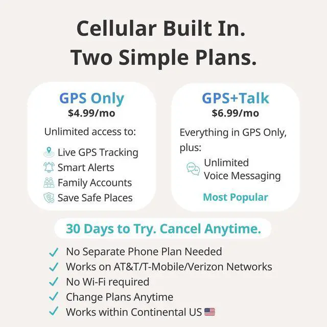 Alt view image 7 of 7 - Talk® Kids GPS Tracker with Walkie-Talkie Voice Messaging Screen-Free, School-Friendly, 7-Day Battery, 30-Day Satisfaction Promise