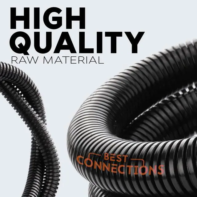 Alt view image 3 of 7 - Split Wire Loom Flex-Guard Convoluted Tubing Protective Split Cable Sleeves for Auto Home Industrial Electrical Wires Chemical Resistant Conduit Black (1/4", 1/2", 3/4" - 20 ft)