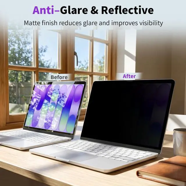 Alt view image 3 of 7 - 2 Pack Privacy Screen Protector for MacBook Neo 13-Inch A18 Pro | Matte Anti Glare PET Film Blue Light Filter, Laptop Privacy Screen Shield for Mac Neo, Reduces Eye Strain,Bubble-Free Install
