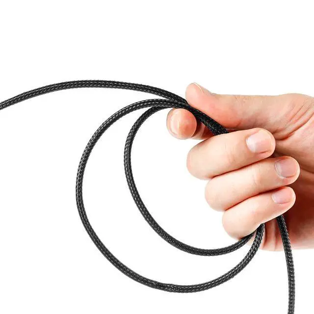 Alt view image 6 of 7 - 96ft Wire Loom Braided Cable Sleeve Covers Cord Management with 127 Pcs Tube Heat Shrinkable for Audio Video Cable Cord Protectors from Pets (1/2, 1/4, 3/8 Inch,Black and Red)