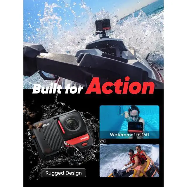 Alt view image 5 of 7 - ONE RS 4K Edition Waterproof 4K 60fps Action Camera with FlowSate Stabilization, 48MP Photo, Active HDR, AI Editing