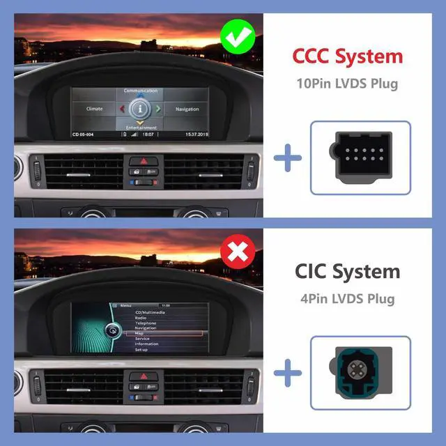 Alt view image 2 of 7 - Car Radio for BMW 3/5 Series E60 E61 E63 E64 E90 E91 E92 CCC (2004-2008) Stereo with Wireless CarPlay Android Auto iDrive System Upgrade Retrofit Multimedia Player Original Car Touchscreen