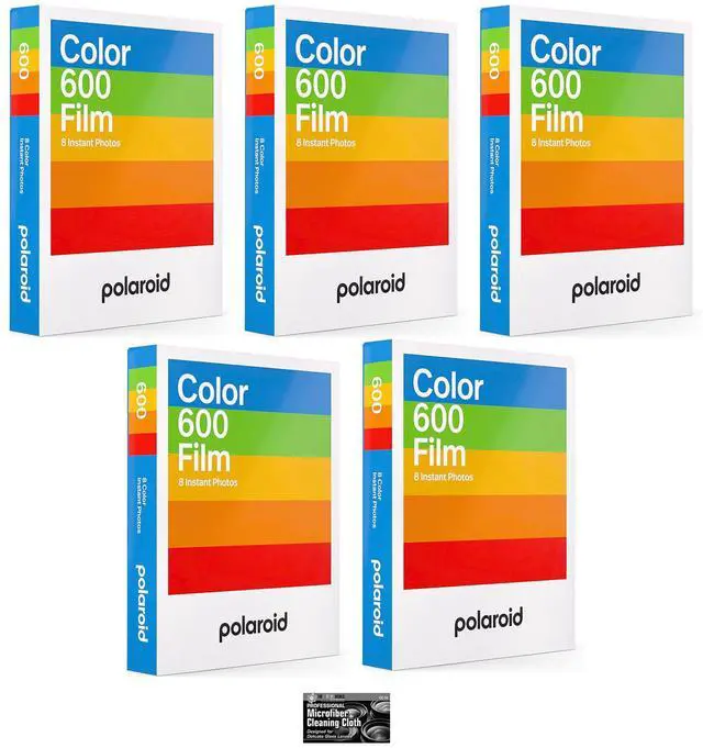 Main image of Polaroid Instant Color Film for Polaroid 600 and Polaroid Now, Lab, and OneStep Cameras - 5 Pack