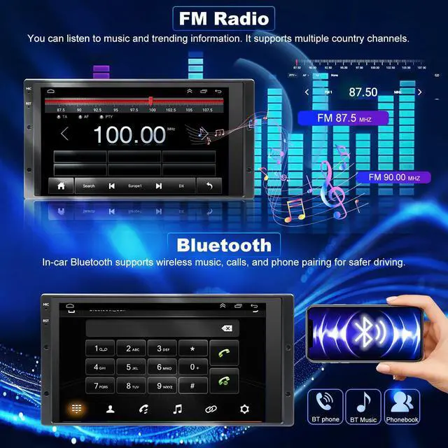 Alt view image 5 of 7 - 5Gwifi Upgrade Radio for Ford F150 1999-2003 F250/F350 1998-2004, Ranger 1998-2011, Expedition 1999-2002, E150/E250/E350 1999-2008, 6.8in Touchscreen Setero Apply Carplay Android Auto Bluetooth GPS FM