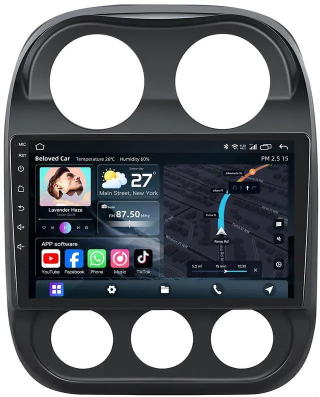 Main image of 5GWi-Fi Car Radio Stereo for Jeep Patriot Compass 2010-2016: 1280 * 800HD (Online Upgrade OTA System) Built-in Carplay Andriod Auto, FM Bluetooth5.0 with GPS Navigation Backup Camera&SWC 2+32G