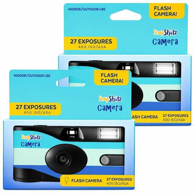 Main image of Flash 400 One-Time-Use Disposable Camera (27 Exposures) 2 Pack with Built-in Flash ISO 400 Film for Day or Night Shooting