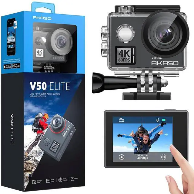 Main image of V50 Elite 4K60fps Touch Screen WiFi Action Camera Voice Control EIS | 8X Zoom, 131 feet Waterproof Camera, Remote Control