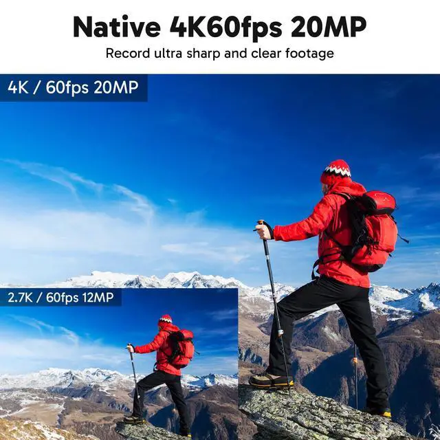Alt view image 2 of 7 - V50 Elite 4K60fps Touch Screen WiFi Action Camera Voice Control EIS | 8X Zoom, 131 feet Waterproof Camera, Remote Control