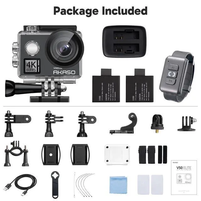 Alt view image 5 of 7 - V50 Elite 4K60fps Touch Screen WiFi Action Camera Voice Control EIS | 8X Zoom, 131 feet Waterproof Camera, Remote Control