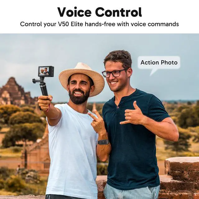 Alt view image 3 of 7 - V50 Elite 4K60fps Touch Screen WiFi Action Camera Voice Control EIS | 8X Zoom, 131 feet Waterproof Camera, Remote Control