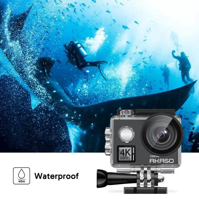 Alt view image 6 of 7 - V50 Elite 4K60fps Touch Screen WiFi Action Camera Voice Control EIS | 8X Zoom, 131 feet Waterproof Camera, Remote Control