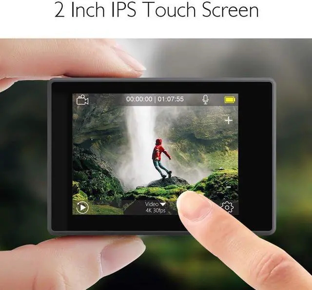 Alt view image 7 of 7 - V50 Elite 4K60fps Touch Screen WiFi Action Camera Voice Control EIS | 8X Zoom, 131 feet Waterproof Camera, Remote Control