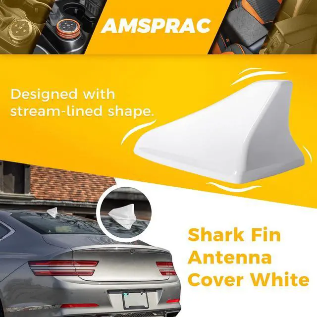 Alt view image 2 of 7 - Shark Fin Antenna Cover,Car Antenna Caps fit for Kia Optima 2014-2020,Sonata 2015 2016 2018 2019,Genesis Sedan G80 2015-2017,Genesis Coupe 2013-2015,Elantra Sedan 2011-2016,(Not Sport) White