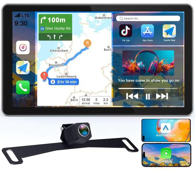 Main image of Wireless Carplay Screen with 1080P Backup Camera: Auto Reconnect in Seconds | 7" Portable Touchscreen with Wired Rear Camera, Maps Music & Calls Ready for Daily Commutes, Modern Upgrade for Older Cars
