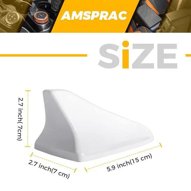 Alt view image 4 of 7 - Shark Fin Antenna Cover,Car Antenna Caps fit for Kia Optima 2014-2020,Sonata 2015 2016 2018 2019,Genesis Sedan G80 2015-2017,Genesis Coupe 2013-2015,Elantra Sedan 2011-2016,(Not Sport) White