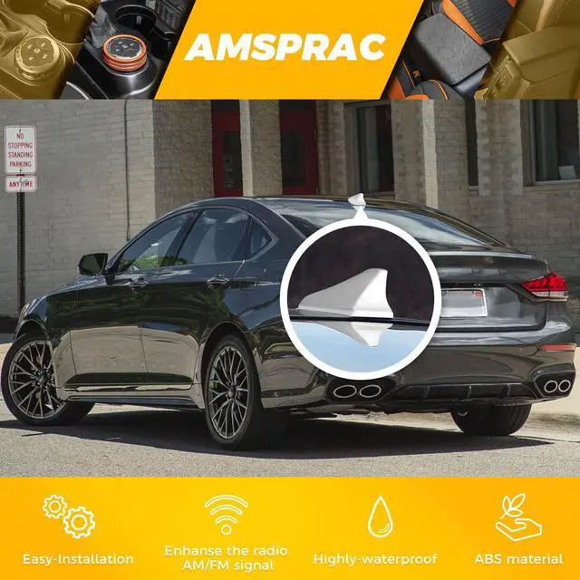 Alt view image 5 of 7 - Shark Fin Antenna Cover,Car Antenna Caps fit for Kia Optima 2014-2020,Sonata 2015 2016 2018 2019,Genesis Sedan G80 2015-2017,Genesis Coupe 2013-2015,Elantra Sedan 2011-2016,(Not Sport) White