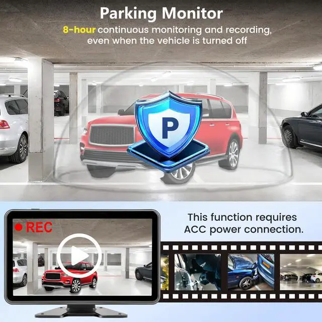 Alt view image 4 of 7 - 4-Wired Backup Camera System, 10.1" HD Touch Monitor for Truck/RV | 1080P Side Rear View Cameras with Quad Split Monitor, DVR Recording Waterproof IR Night Vision for Trailer/Tractor/Semi-Truck