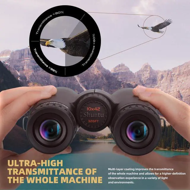 Alt view image 4 of 7 - Premium ED HD Binoculars 8x42 for Adults, Waterproof & Fogproof with Magnesium Alloy Body, BAK4 Prism - High Power Binoculars for Bird Watching, Hunting, Travel & Outdoor Sports, Compact
