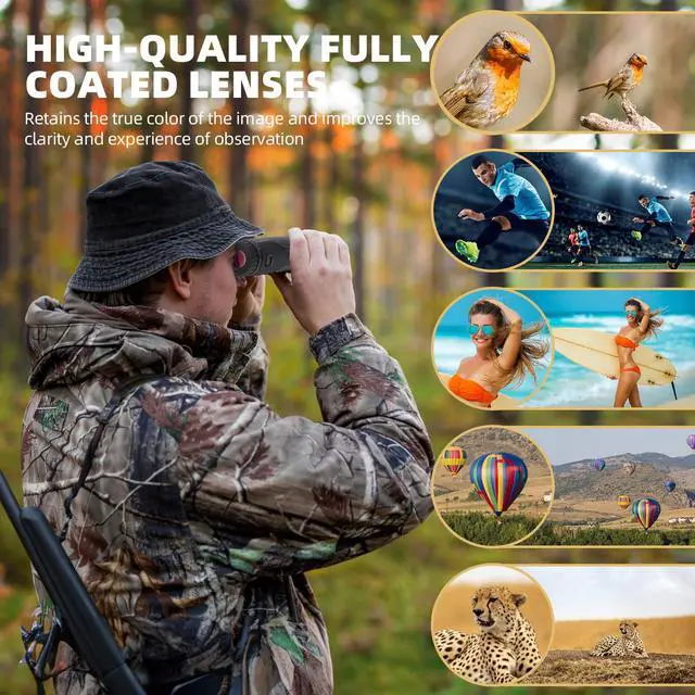 Alt view image 7 of 7 - Premium ED HD Binoculars 8x42 for Adults, Waterproof & Fogproof with Magnesium Alloy Body, BAK4 Prism - High Power Binoculars for Bird Watching, Hunting, Travel & Outdoor Sports, Compact