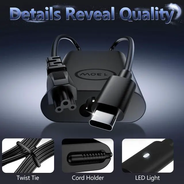 Alt view image 6 of 7 - 130W USB C Laptop Charger Compatible with Dell XPS/Precision/Latitude | for Dell XPS 15 17 9575 9500 9700, Precision 5530 5550 5560 5750 5760, Latitude 7410 7310 9410 9510, 10FT Type C Power Cord