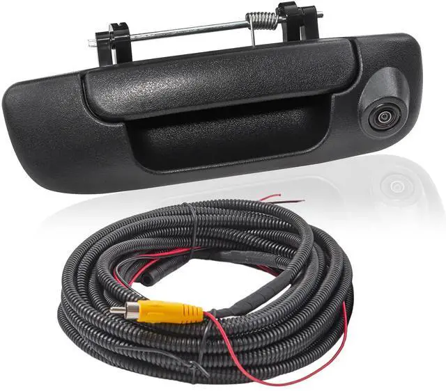 Main image of Tailgate Handle Reverse Camera for 2002-2008 Dodge RAM 1500 2500 3500 Tailgate Latch Door Handle Aftermarket Reversing Back Up Rear View Backup Camera RCA Connector w/ 26FT Extension Harness