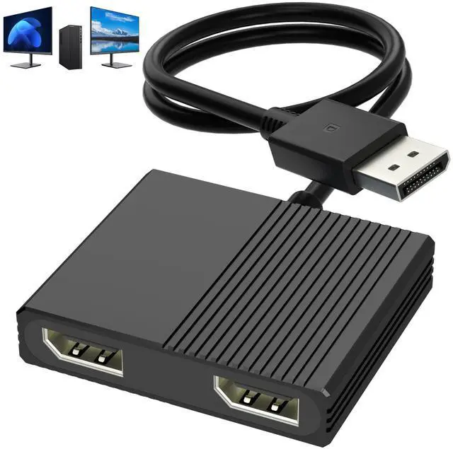 Main image of Displayport MST Hub, 4K@120Hz Display Port Splitter for Dual Monitors, DP to Dual DP Adapter 1 in 2 Out, DisplayPort Splitter Extended Display, Monitor Splitter for Laptop, Desktop, Graphics Card