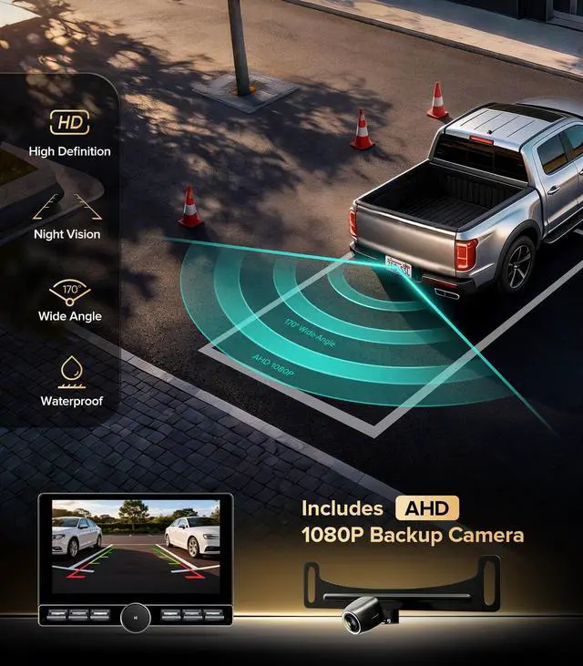 Alt view image 7 of 7 - Car Stereo Radio Upgrade for Ford F150 2004-08 F250/F350 2008-16 | 4G RAM+64G ROM, Wireless CarPlay & Android Auto, Android 13, BT 5.3, QLED Touch Screen, Physical Volume Knob & Key Buttons