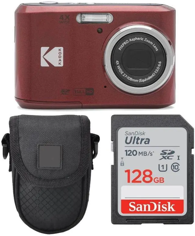 Main image of Kodak PIXPRO FZ45 Digital Camera + Point & Shoot Camera Case + Sandisk 128GB SDXC Memory Card