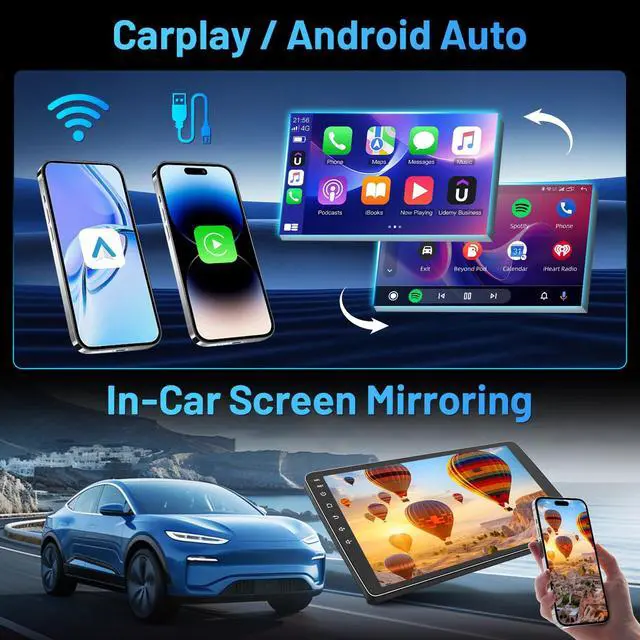 Alt view image 3 of 7 - 5GWi-Fi Car Radio Stereo for Jeep Patriot Compass 2010-2016: 1280 * 800HD (Online Upgrade OTA System) Built-in Carplay Andriod Auto, FM Bluetooth5.0 with GPS Navigation Backup Camera&SWC 2+32G