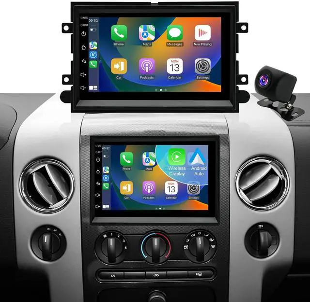Main image of Car Radio For Ford F150 F-150 2004-2008, F250 /F350 2006-2016, E150/E250/E350 2009-2014,Shelby GT500 2007-2009, Fusion Edge Expedition Explorer Taurus Touch Screen Stereo, Wireless Carplay Back Camera