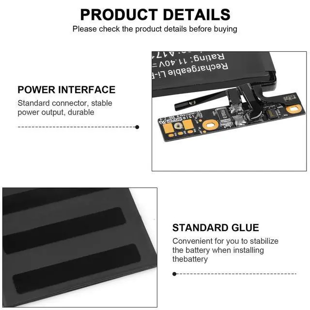 Alt view image 5 of 7 - A1713 A1708 Battery for MacBook Pro 13 inch A1708Late 2016Mid 2017MacBook Pro 13 1 MacBook Pro 14 1 EMC 2978 3164 MPXQ2LL MLL42LL MLUQ2LL MPXR2LL