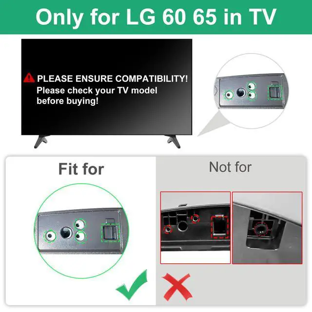 Alt view image 3 of 7 - TV Stand for LG TV Legs, TV Stand Legs Only for LG 60UJ6050 60UK6090 60UM6900 60UN7300 65UJ6300 65UK6090 65UM6900 65UM7300PUA 65UN6950 with Screws, Only for Models We List