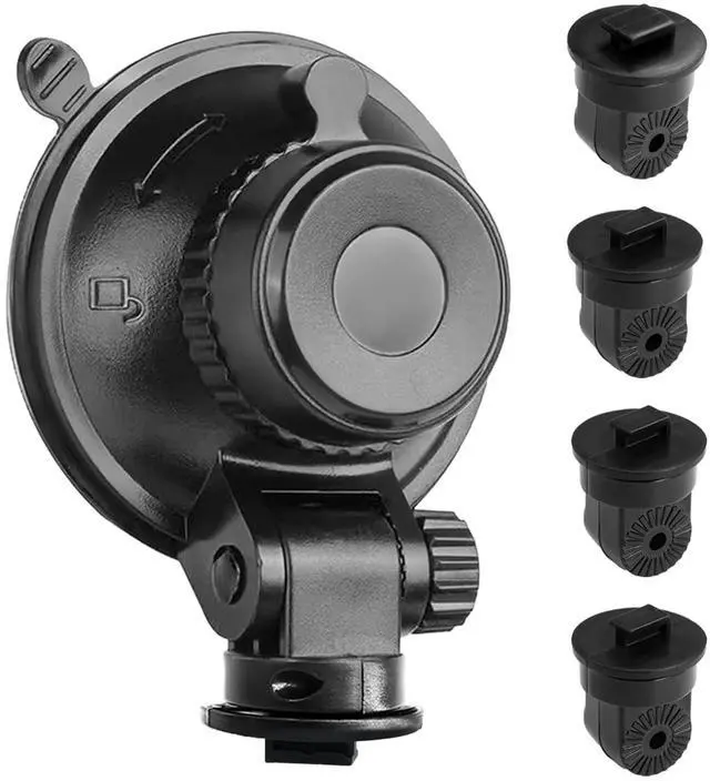 Main image of S504 Suction Cup Dash Cam Mount Holder (5th Gen) with 4pcs 360 Rotating Joints for Apeman Ssontong Biuone iZEEKER HaHoco and Most Other Car Dash Cameras