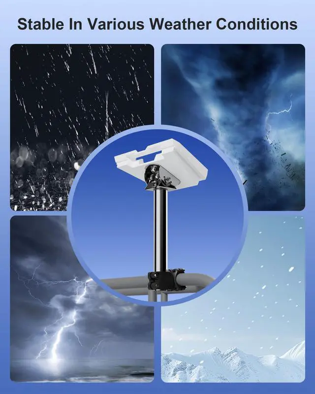 Alt view image 2 of 7 - for Starlink Gen 3 RV Mount 120° Adjustable, 304 Stainless Steel Clamp | for Gen 3 Starlink RV Ladder & Roof Rack Mount V4/Standard 4/Standard 4 X Pole Clamp Mounts for Motorhome, Camper, and Yacht