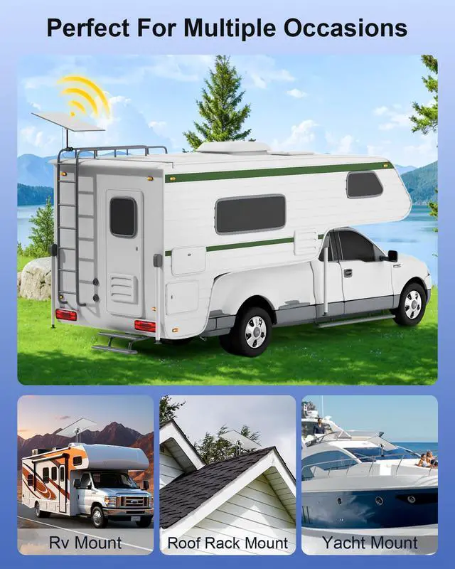 Alt view image 6 of 7 - for Starlink Gen 3 RV Mount 120° Adjustable, 304 Stainless Steel Clamp | for Gen 3 Starlink RV Ladder & Roof Rack Mount V4/Standard 4/Standard 4 X Pole Clamp Mounts for Motorhome, Camper, and Yacht