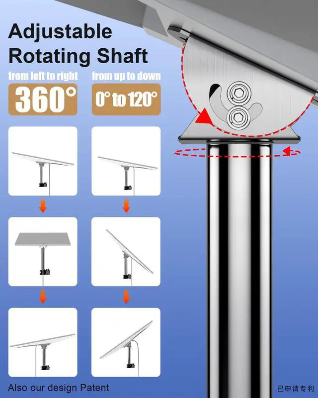 Alt view image 7 of 7 - for Starlink Gen 3 RV Mount 120° Adjustable, 304 Stainless Steel Clamp | for Gen 3 Starlink RV Ladder & Roof Rack Mount V4/Standard 4/Standard 4 X Pole Clamp Mounts for Motorhome, Camper, and Yacht