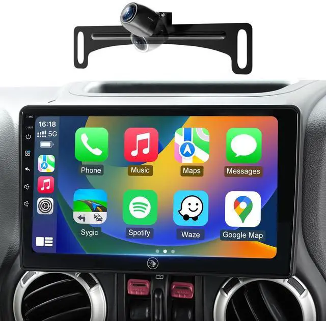 Main image of 10.2 Car Radio Stereo for Jeep Wrangler JK/Unlimited 2007-2018 2+64G | Grand Cherokee Dodge Ram 2009-2012 with Wireless CarPlay/Android Auto/Android 13/Touch Screen/GPS Navigation/HD Backup Camera