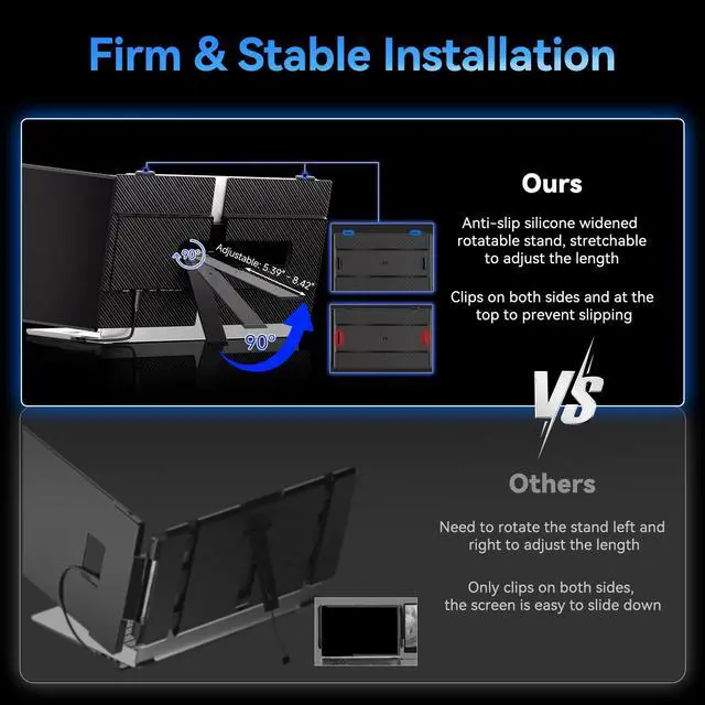 Alt view image 7 of 7 - Laptop Screen Extender, 15.3" 16:10 IPS 100% sRGB Portable Travel Monitor for Laptop, FHD 1200P External Display Screen, Dual Screen Attachment Plug & Play for Mac Windows