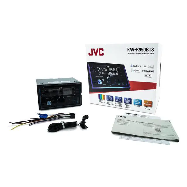 Alt view image 6 of 7 - KW-R950BTS Bluetooth Car Stereo Receiver with USB Port LCD Display - AM/FM Radio - MP3 Player - Double DIN 13-Band EQ (Black)