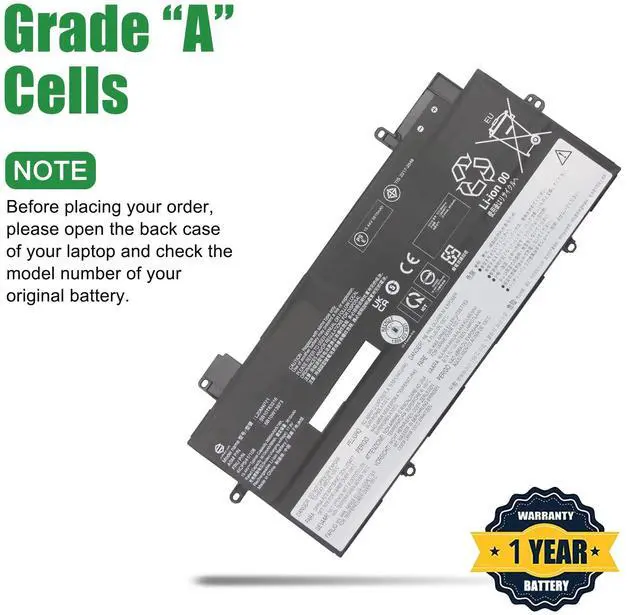 Alt view image 3 of 5 - L20M4P71 SB10T83216 5B10W13973 Laptop Battery Replacement for Lenovo ThinkPad X1 Carbon 9th 10th 11th Gen X1 Yoga 6th 7th 8th Gen Series L20C4P71 SB10T83217 L20D4P71 L20L4P71 15.44V 57Wh