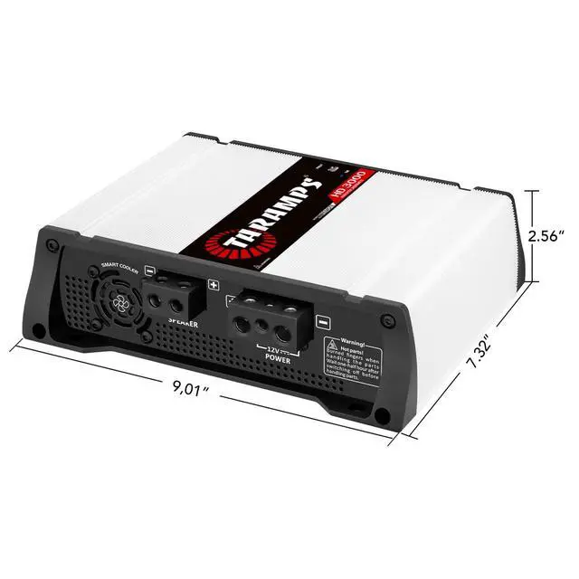 Alt view image 6 of 7 - Taramps HD 3000 4 Ohms White 1 Channel Amplifier 3000 Watts RMS Digital, Crossover, Low/High Pass, Bass Boost, Gain Control, Car Audio System, Monoblock Full Range, LED Monitor Indicator, HD 3k