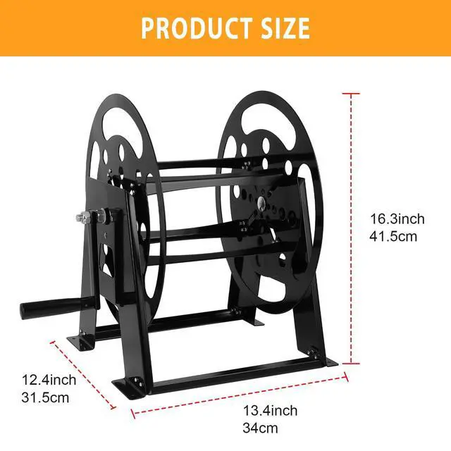 Alt view image 3 of 4 - RV Extension Cord Reel Stand, 50-200 FT RV Extension Cord Reel Holder | with Durable Bearings, Metal Heavy Duty Power Cord Storage Reel with Anti-rust Coating