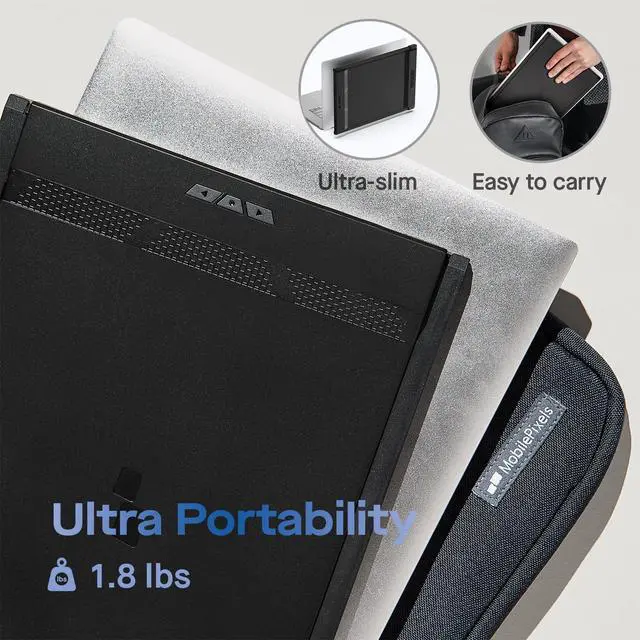 Alt view image 7 of 7 - Mobile Pixels Max DS Portable Monitor for Laptops (2026 Upgraded) | 14.1" Full HD IPS Laptop Screen Extender, USB C/HDMI Powered Plug and Play, Windows/Mac/Android/Switch Compatible