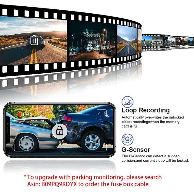 Alt view image 7 of 7 - 4K Dash Cam Suitable for Volvo V90 XC60 S90 2022-2026 B5 B6 T8 (Model B), OEM Factory Look, 2160P UHD Video, Built-in WiFi & APP, Loop Recording, G-Sensor, Easy to Install, 64GB Card