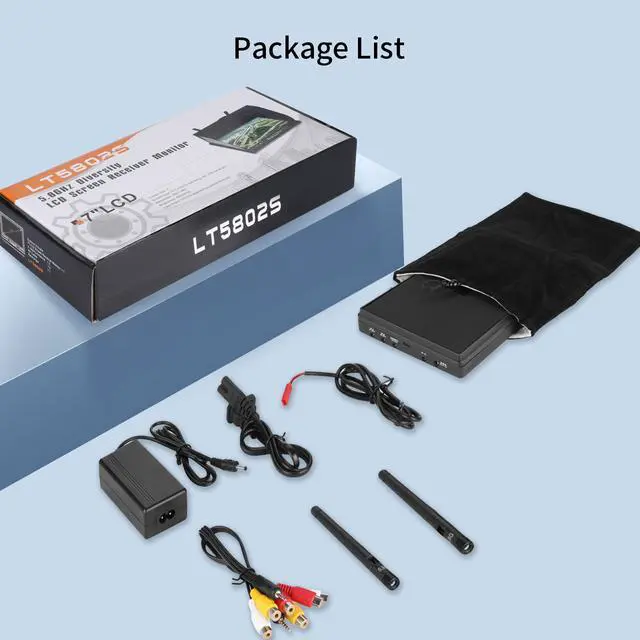 Alt view image 7 of 7 - 7Inch Portable FPV Monitor: 5.8Ghz 7" Screen with DVR 40CH Receiver 800 x 480 LCD Display Built-in Battery for FPV