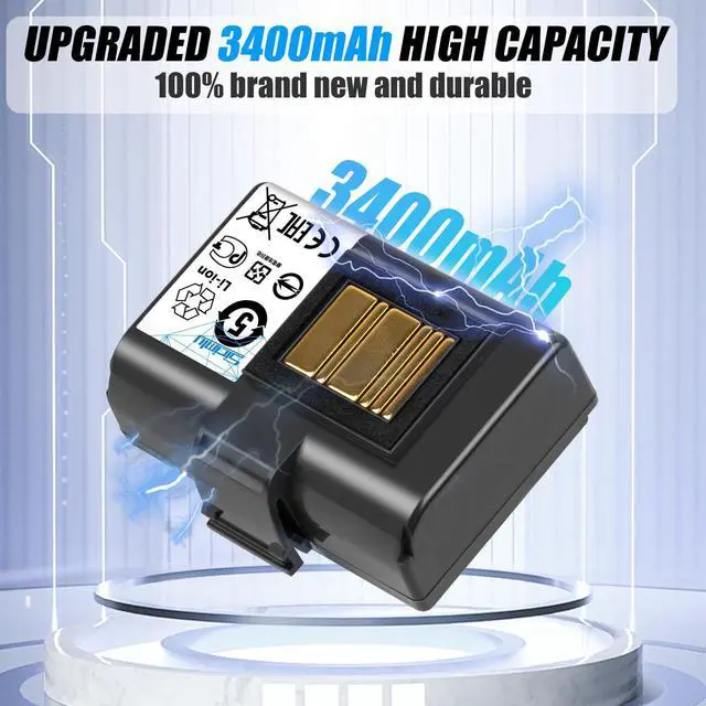 Alt view image 4 of 7 - 3400mAh for Zebra ZQ520 ZQ620 Printer Battery Replacement 25.16Wh | fits Zebra Mobile ZQ610 QLN320 QLN220 ZQ521 ZQ500 ZQ510 ZQ520 ZQ521 ZR628 ZR638 ZR658 ZR668 ZQ620 Lithium Battery