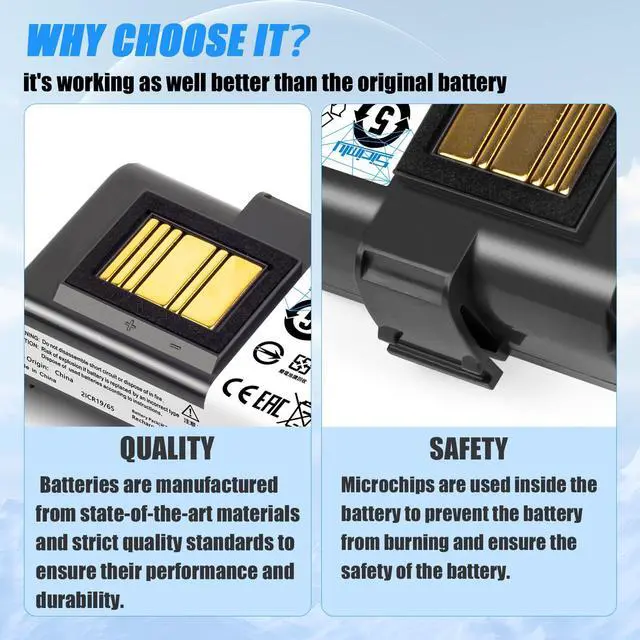 Alt view image 5 of 7 - 3400mAh for Zebra ZQ520 ZQ620 Printer Battery Replacement 25.16Wh | fits Zebra Mobile ZQ610 QLN320 QLN220 ZQ521 ZQ500 ZQ510 ZQ520 ZQ521 ZR628 ZR638 ZR658 ZR668 ZQ620 Lithium Battery