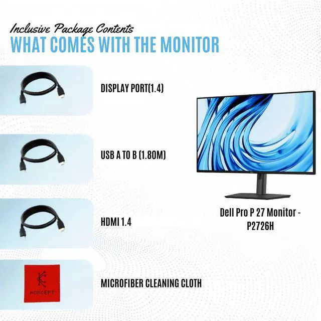 Alt view image 2 of 7 - Dell Pro P P2726H 27" FHD 120Hz Business Monitor, USB-C, HDMI, DisplayPort | Anti-Glare 27" (1920×1080) Monitor, VESA Mount Compatible, Dual Front USB-C, Eye Comfort Tech, Slim Bezels, Cables Included