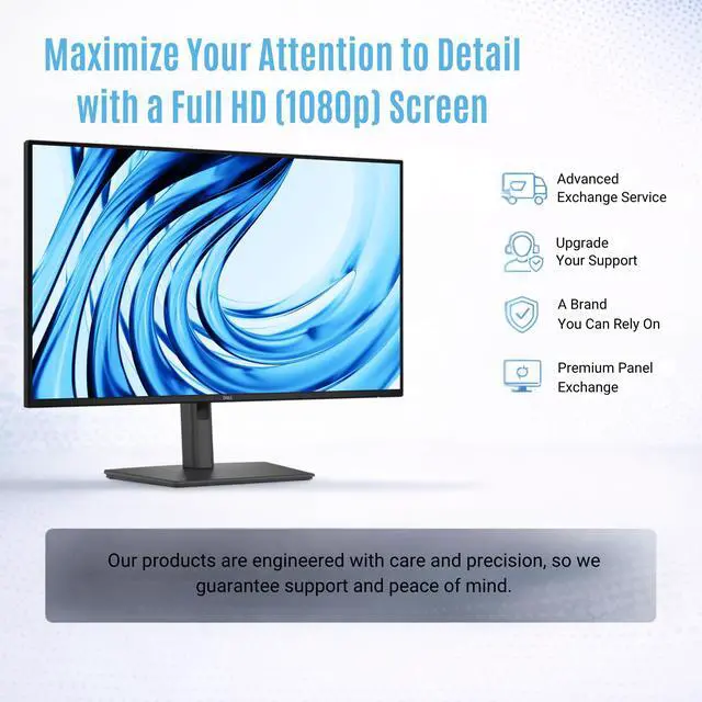 Alt view image 6 of 7 - Dell Pro P P2726H 27" FHD 120Hz Business Monitor, USB-C, HDMI, DisplayPort | Anti-Glare 27" (1920×1080) Monitor, VESA Mount Compatible, Dual Front USB-C, Eye Comfort Tech, Slim Bezels, Cables Included